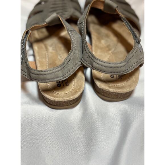 Earth Origins Balli Womens gray leather weave slingback hook & loop sandals sz 7 - Picture 4 of 9